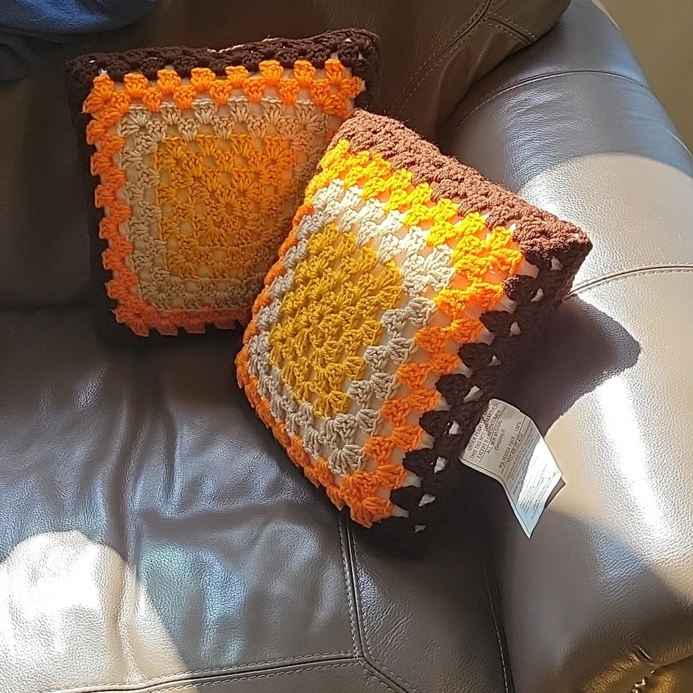 Vintage Crochet throw pillows